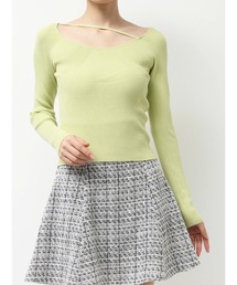 MERCURYDUO | アシメナローストラップリブニット(ニット/セーター)