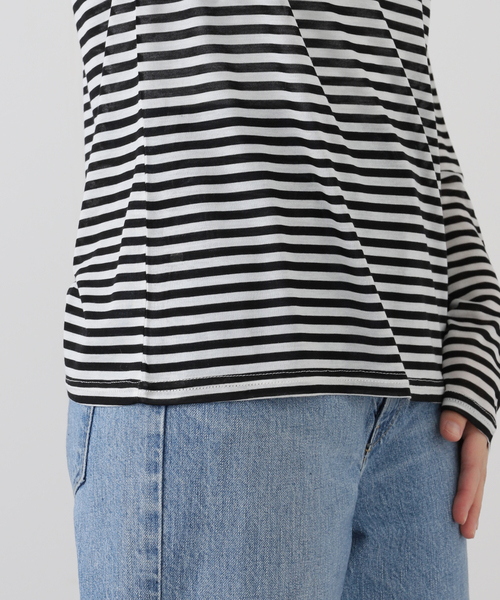 B.C STOCK(ベーセーストック)の「《追加4》シアークルーネックロンTEE(Tシャツ/カットソー・レディース・ブラック/ホワイト/ブラック系その他・FREE)」の11枚目の写真