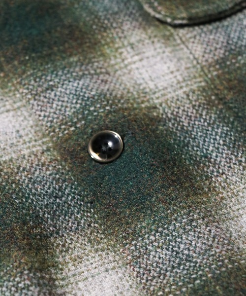 TOWNCRAFT(タウンクラフト)の「TOWNCRAFT / タウンクラフト WOOL CHECK LOOP COLLAR SHIRTS ウール チェック ループカラーシャツ(シャツ/ブラウス・メンズ・ブラウン/グリーン/ブラック・LARGE/MEDIUM)」の5枚目の写真