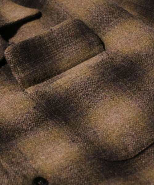 TOWNCRAFT(タウンクラフト)の「TOWNCRAFT / タウンクラフト WOOL CHECK LOOP COLLAR SHIRTS ウール チェック ループカラーシャツ(シャツ/ブラウス・メンズ・ブラウン/グリーン/ブラック・LARGE/MEDIUM)」の18枚目の写真