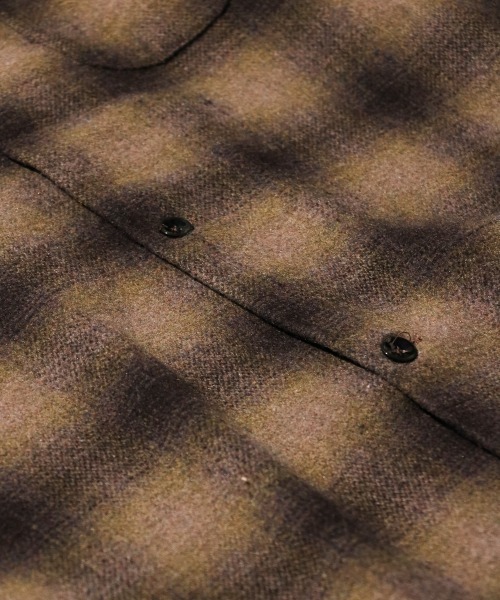 TOWNCRAFT(タウンクラフト)の「TOWNCRAFT / タウンクラフト WOOL CHECK LOOP COLLAR SHIRTS ウール チェック ループカラーシャツ(シャツ/ブラウス・メンズ・ブラウン/グリーン/ブラック・LARGE/MEDIUM)」の15枚目の写真