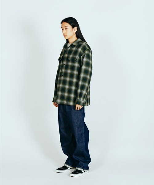 TOWNCRAFT(タウンクラフト)の「TOWNCRAFT / タウンクラフト WOOL CHECK LOOP COLLAR SHIRTS ウール チェック ループカラーシャツ(シャツ/ブラウス・メンズ・ブラウン/グリーン/ブラック・LARGE/MEDIUM)」の4枚目の写真