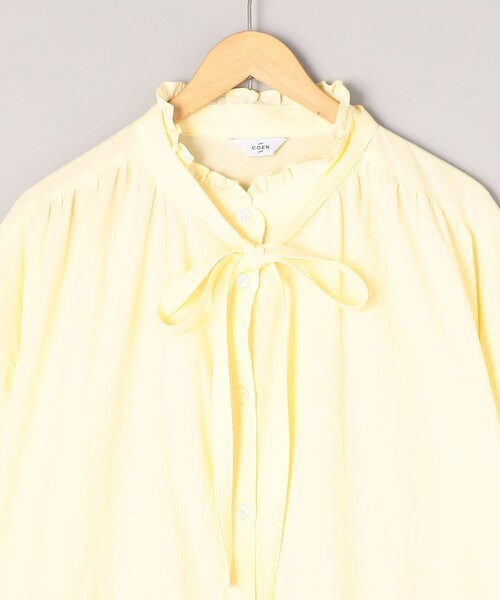 coen（コーエン）の「ワッシャーコットンフリルチュニックブラウス（シャツ/ブラウス・レディース・ブラック/オフホワイト/クリーム・FREE）」の8枚目の写真