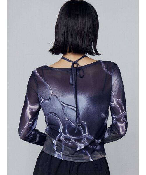 EMODA（エモダ）の「シアーチョーカーネックトップ（Tシャツ/カットソー・レディース・ブラック/ブルー/ネイビー・FREE）」の8枚目の写真