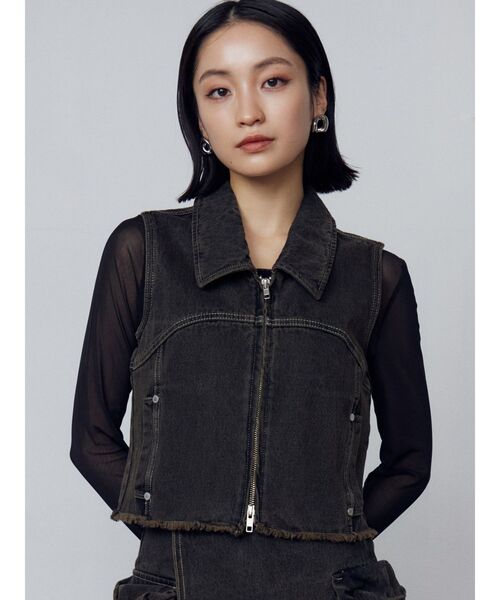 EMODA（エモダ）の「シアーチョーカーネックトップ（Tシャツ/カットソー・レディース・ブラック/ブルー/ネイビー・FREE）」の14枚目の写真