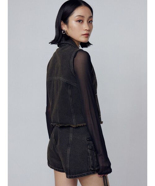 EMODA（エモダ）の「シアーチョーカーネックトップ（Tシャツ/カットソー・レディース・ブラック/ブルー/ネイビー・FREE）」の15枚目の写真