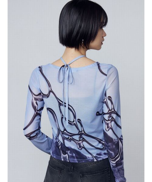 EMODA（エモダ）の「シアーチョーカーネックトップ（Tシャツ/カットソー・レディース・ブラック/ブルー/ネイビー・FREE）」の21枚目の写真