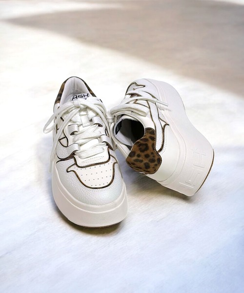 ASH(アッシュ)の「ASH/アッシュ【MATCH BIS】厚底レザーコンビスニーカー 6cmヒール プラットフォーム(スニーカー・レディース・ホワイト/ホワイト×ブラウン/ベージュ・37/36/35/39/38/40)」の3枚目の写真