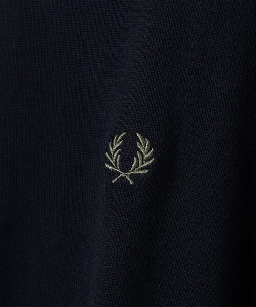 フレッドペリー ラメポロニット紺✖️緑サイズ36 Ray BEAMS（レイ ビームス）【別注】FRED PERRY / RIB KNITTED