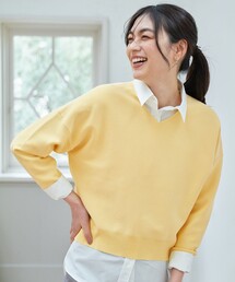 【5色展開】Vネックガーターニットプルオーバー