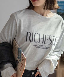 NAVY ロゴプリント長袖Tシャツ