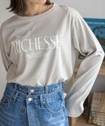 NAVY ロゴプリント長袖Tシャツ