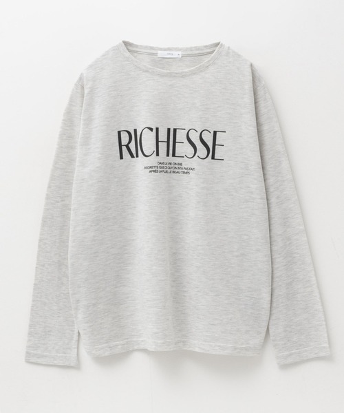 NAVY(ネイビー)の「NAVY ロゴプリント長袖Tシャツ(Tシャツ/カットソー・レディース・グレイッシュベージュ/オートミール/チャコール・M/L)」の20枚目の写真