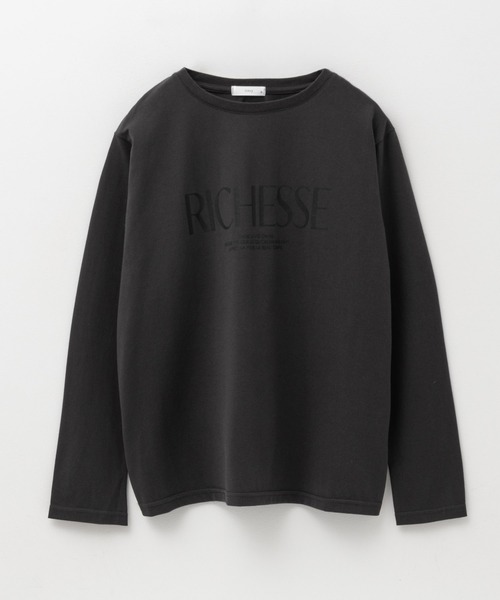 NAVY(ネイビー)の「NAVY ロゴプリント長袖Tシャツ(Tシャツ/カットソー・レディース・グレイッシュベージュ/オートミール/チャコール・M/L)」の18枚目の写真
