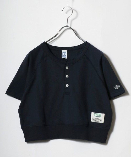 DISCUS ATHLETIC（ディスカス　アスレチック）の「DISCUS ATHLETIC（ディスカスアスレチック）ヘンリーネック ライトウェイトスウェットTシャツ レディース（スウェット・レディース・オレンジ/ネイビー/ホワイト系その他・M）」の2枚目の写真