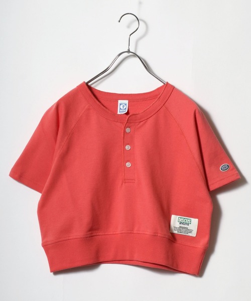 DISCUS ATHLETIC（ディスカス　アスレチック）の「DISCUS ATHLETIC（ディスカスアスレチック）ヘンリーネック ライトウェイトスウェットTシャツ レディース（スウェット・レディース・オレンジ/ネイビー/ホワイト系その他・M）」の3枚目の写真