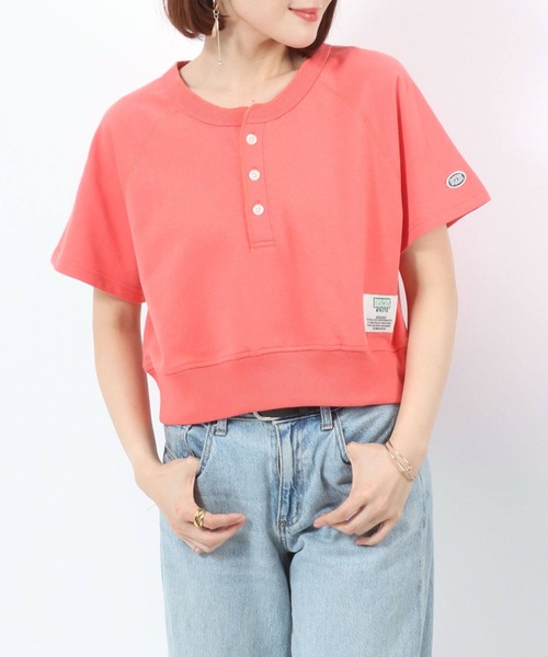 DISCUS ATHLETIC（ディスカス　アスレチック）の「DISCUS ATHLETIC（ディスカスアスレチック）ヘンリーネック ライトウェイトスウェットTシャツ レディース（スウェット・レディース・オレンジ/ネイビー/ホワイト系その他・M）」の22枚目の写真