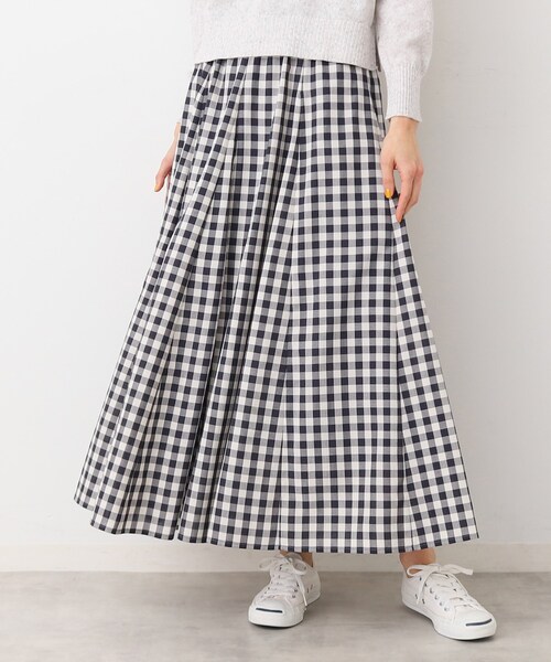 Dessin（デッサン）の「【ウエストゴム・4サイズ展開】映えチェック柄スカート（XS～L）（スカート・レディース・ピンク系その他2/サックスブルー系1/チャコールグレー・00/01/02/03）」の2枚目の写真