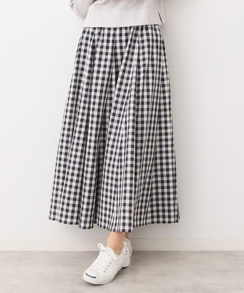 Dessin（デッサン）の「【ウエストゴム・4サイズ展開】映えチェック柄スカート（XS～L）（スカート・レディース・ピンク系その他2/サックスブルー系1/チャコールグレー・00/01/02/03）」の14枚目の写真