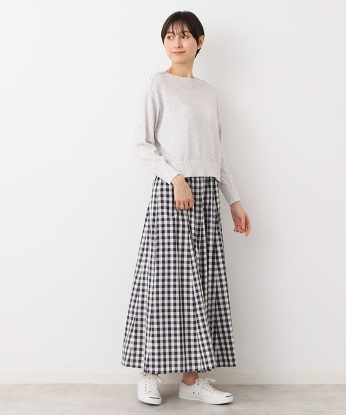 Dessin（デッサン）の「【ウエストゴム・4サイズ展開】映えチェック柄スカート（XS～L）（スカート・レディース・ピンク系その他2/サックスブルー系1/チャコールグレー・00/01/02/03）」の15枚目の写真