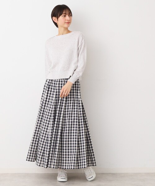 Dessin（デッサン）の「【ウエストゴム・4サイズ展開】映えチェック柄スカート（XS～L）（スカート・レディース・ピンク系その他2/サックスブルー系1/チャコールグレー・00/01/02/03）」の16枚目の写真