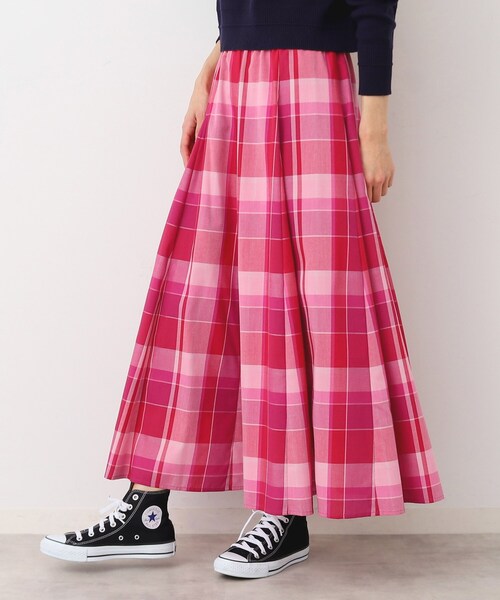 Dessin（デッサン）の「【ウエストゴム・4サイズ展開】映えチェック柄スカート（XS～L）（スカート・レディース・ピンク系その他2/サックスブルー系1/チャコールグレー・00/01/02/03）」の18枚目の写真