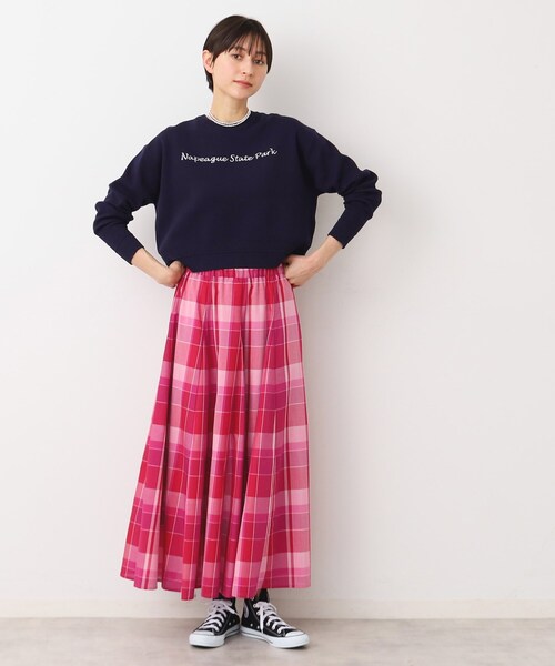 Dessin（デッサン）の「【ウエストゴム・4サイズ展開】映えチェック柄スカート（XS～L）（スカート・レディース・ピンク系その他2/サックスブルー系1/チャコールグレー・00/01/02/03）」の19枚目の写真