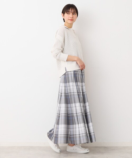 Dessin（デッサン）の「【ウエストゴム・4サイズ展開】映えチェック柄スカート（XS～L）（スカート・レディース・ピンク系その他2/サックスブルー系1/チャコールグレー・00/01/02/03）」の6枚目の写真