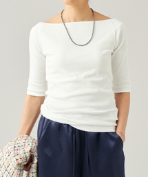 IENA LA BOUCLE コンパクトベアボートネックカットソー