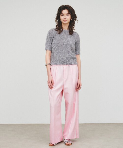 cloenc（クロエンス）の「【セットアップ／手洗い可】イージータックワイドパンツ（その他パンツ・レディース・ブラック/ブラウン/ピンク/ライトグリーン・01/02/03）」の4枚目の写真