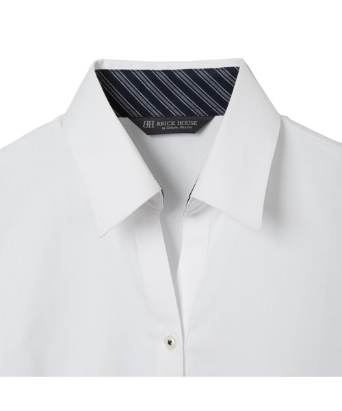 TOKYO SHIRTS（トウキョウシャツ）の「透け防止 形態安定ノーアイロン スキッパー 長袖ビジネスワイシャツ（ビジネスシャツ・レディース・ホワイト・S/M/L/LL/XL）」の3枚目の写真
