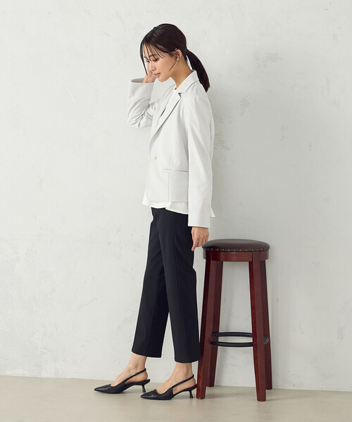 COMME CA ISM(コムサイズム)の「鹿の子 テーラードジャケット(テーラードジャケット・レディース・ネイビー/ライトグレー・LARGE/X-LARGE/X-SMALL/SMALL/MEDIUM)」の4枚目の写真