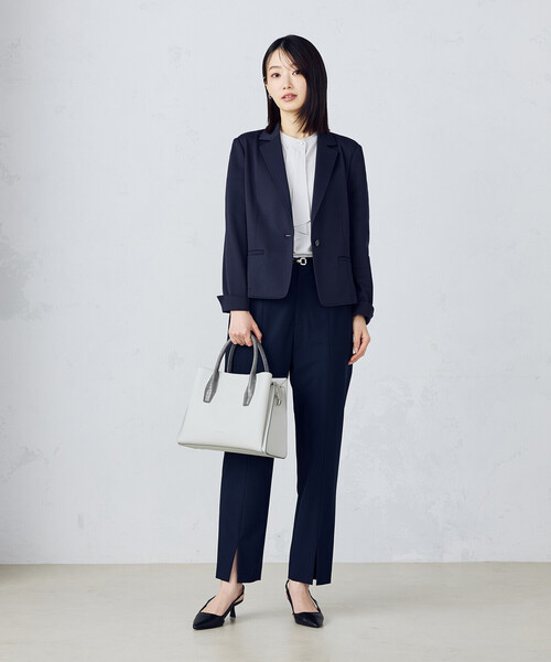 COMME CA ISM(コムサイズム)の「鹿の子 テーラードジャケット(テーラードジャケット・レディース・ネイビー/ライトグレー・LARGE/X-LARGE/X-SMALL/SMALL/MEDIUM)」の12枚目の写真