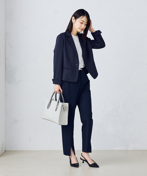 COMME CA ISM(コムサイズム)の「鹿の子 テーラードジャケット(テーラードジャケット・レディース・ネイビー/ライトグレー・LARGE/X-LARGE/X-SMALL/SMALL/MEDIUM)」の13枚目の写真