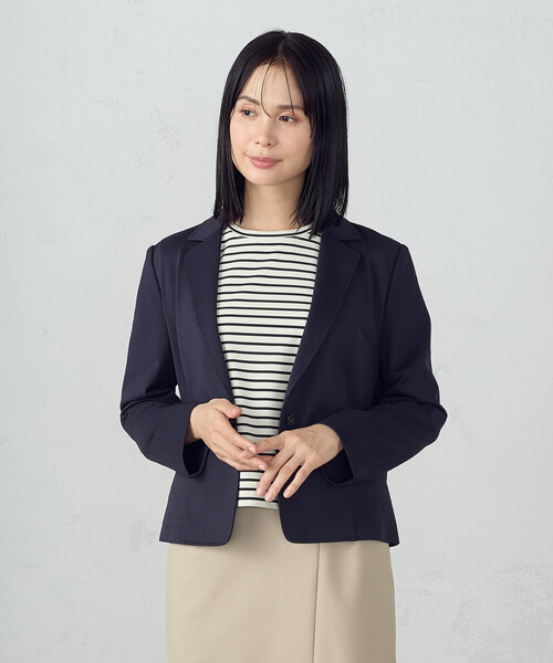 COMME CA ISM(コムサイズム)の「鹿の子 テーラードジャケット(テーラードジャケット・レディース・ネイビー/ライトグレー・LARGE/X-LARGE/X-SMALL/SMALL/MEDIUM)」の17枚目の写真