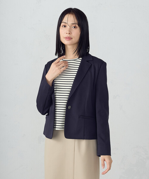 COMME CA ISM(コムサイズム)の「鹿の子 テーラードジャケット(テーラードジャケット・レディース・ネイビー/ライトグレー・LARGE/X-LARGE/X-SMALL/SMALL/MEDIUM)」の18枚目の写真