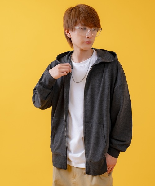 improves(インプローブス)の「ライトスウェット ジップアップパーカー(パーカー・メンズ・オートミール/ネイビー/チャコール/ブラック/杢グレー・MEDIUM/LARGE/X-LARGE)」の15枚目の写真