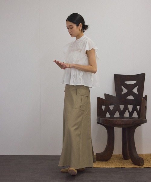 SALON adam et rope'（サロン アダム エ ロペ）の「【ZOZOTOWN限定】[S-Lサイズ展開]カーゴポケットスカート（スカート・レディース・ブラック/ベージュ/カーキ・S/M/L）」の9枚目の写真
