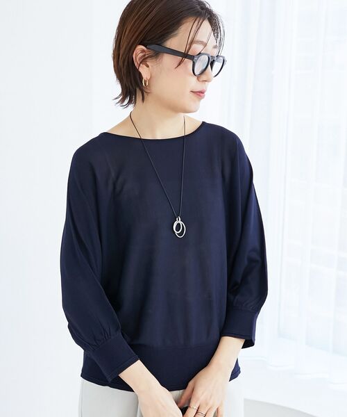 le.coeur blanc（ルクールブラン）の「ハイゲージドルマンプルオーバー（ニット/セーター・レディース・イエロー/ネイビー/ピンク/ライトベージュ・38）」の3枚目の写真