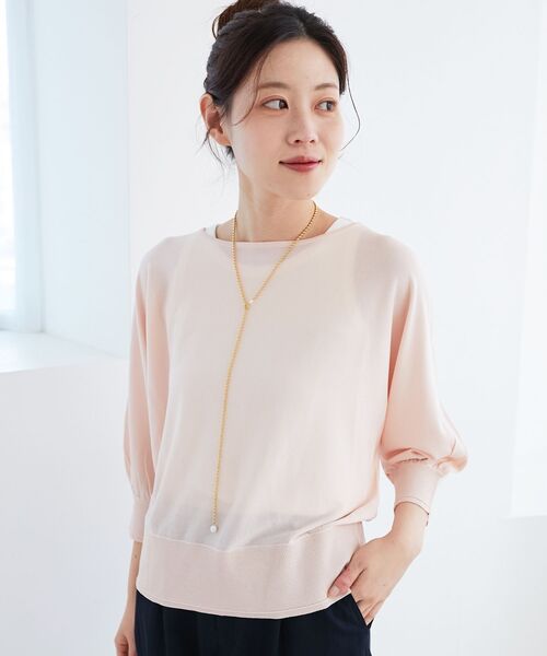 le.coeur blanc（ルクールブラン）の「ハイゲージドルマンプルオーバー（ニット/セーター・レディース・イエロー/ネイビー/ピンク/ライトベージュ・38）」の6枚目の写真