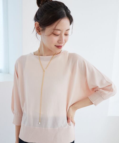 le.coeur blanc（ルクールブラン）の「ハイゲージドルマンプルオーバー（ニット/セーター・レディース・イエロー/ネイビー/ピンク/ライトベージュ・38）」の9枚目の写真