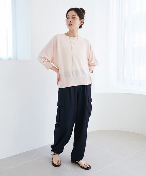 le.coeur blanc（ルクールブラン）の「ハイゲージドルマンプルオーバー（ニット/セーター・レディース・イエロー/ネイビー/ピンク/ライトベージュ・38）」の12枚目の写真