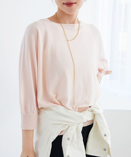 le.coeur blanc（ルクールブラン）の「ハイゲージドルマンプルオーバー（ニット/セーター・レディース・イエロー/ネイビー/ピンク/ライトベージュ・38）」の14枚目の写真