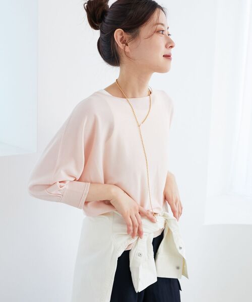 le.coeur blanc（ルクールブラン）の「ハイゲージドルマンプルオーバー（ニット/セーター・レディース・イエロー/ネイビー/ピンク/ライトベージュ・38）」の17枚目の写真