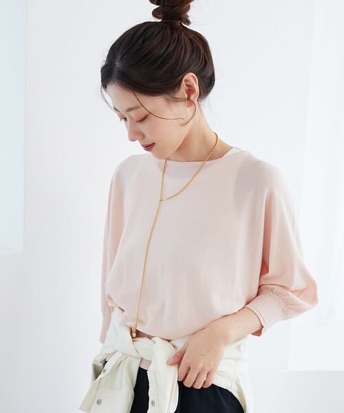 le.coeur blanc（ルクールブラン）の「ハイゲージドルマンプルオーバー（ニット/セーター・レディース・イエロー/ネイビー/ピンク/ライトベージュ・38）」の19枚目の写真