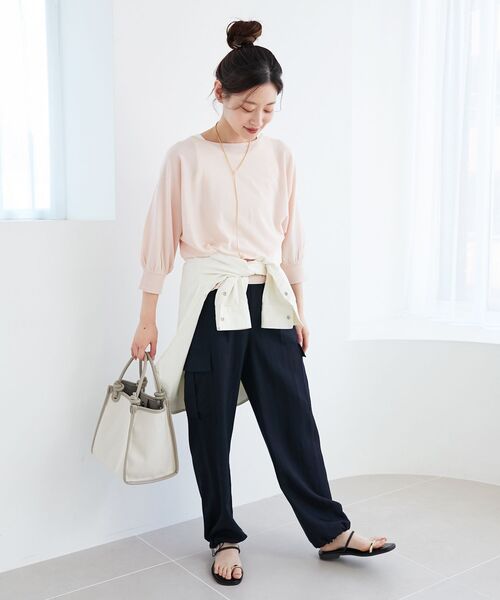 le.coeur blanc（ルクールブラン）の「ハイゲージドルマンプルオーバー（ニット/セーター・レディース・イエロー/ネイビー/ピンク/ライトベージュ・38）」の21枚目の写真