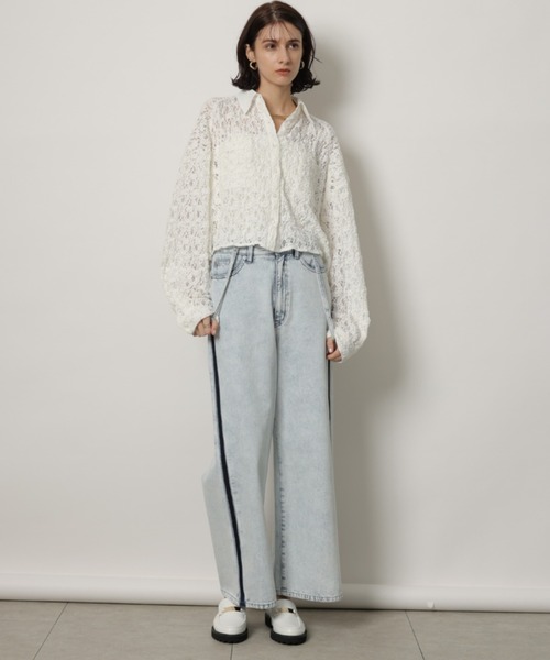 カデュネ バテンショートシャツ ブラウス CADUNE（カデュネ）の「バテンショートシャツ（シャツ/ブラウス）」 - WEAR