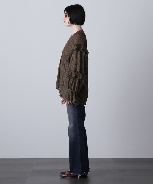 ROSE BUD（ローズバッド）の「(CREOLME)レースフリルプルオーバー（Tシャツ/カットソー・レディース・カーキ/ホワイト・ONE SIZE）」の14枚目の写真