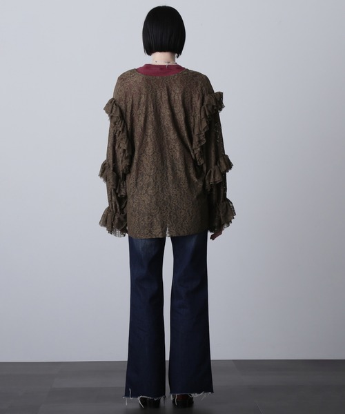 ROSE BUD（ローズバッド）の「(CREOLME)レースフリルプルオーバー（Tシャツ/カットソー・レディース・カーキ/ホワイト・ONE SIZE）」の15枚目の写真