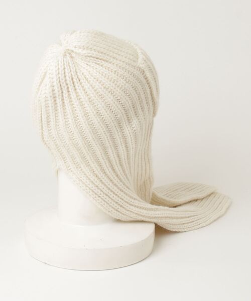 Stuart Austin（ステュアートオースティン）の「(Stuart Austin)<ROSE BUD別注>リブフライトキャップ（ニットキャップ/ビーニー・レディース・ホワイト・ONE SIZE）」の3枚目の写真